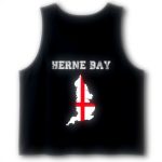 Herne Bay UK Vintage Canotta Mappa Bandiera Uomo Donna