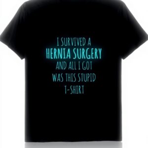 Maglietta Recupero Chirurgia Ernia Uomo Nero Cotone Regalo