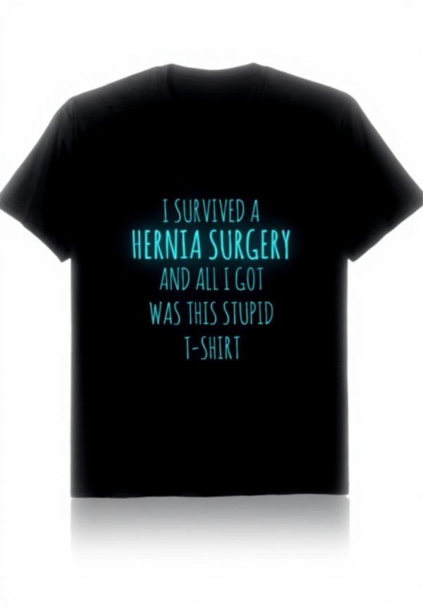 Maglietta Recupero Chirurgia Ernia Uomo Nero Cotone Regalo