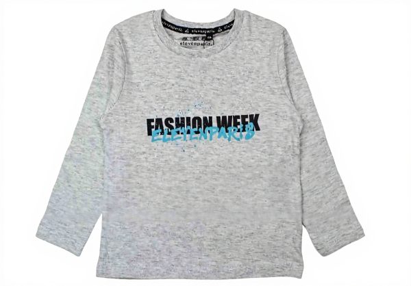 Eleven Paris T-Shirt Kids Gray Short Sleeve Cotton