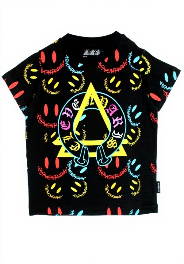Eleven Paris Kids T-Shirt Black Cotton Boys Summer Fashion
