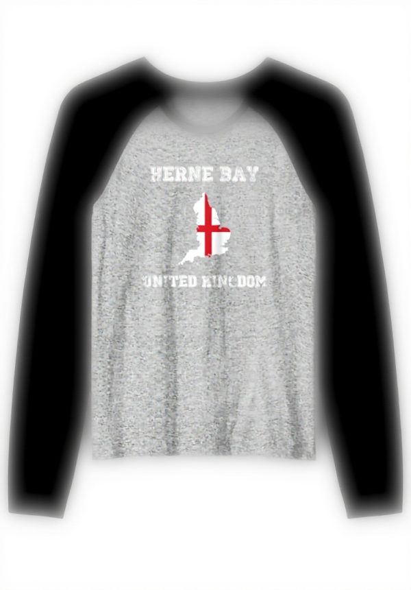 Maglia Herne Bay UK vintage bandiera mappa design unisex