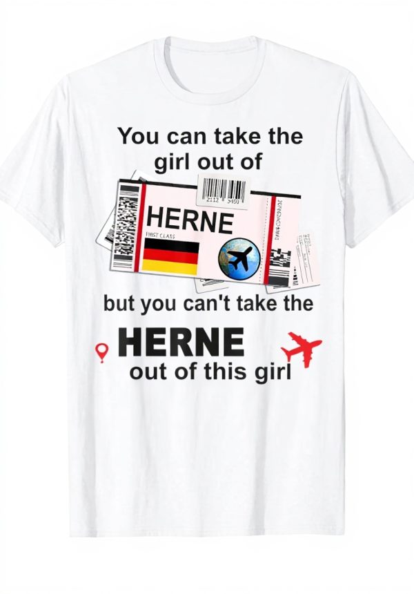 Herne Maglietta Carta dimbarco Herne Girl bianco rosa