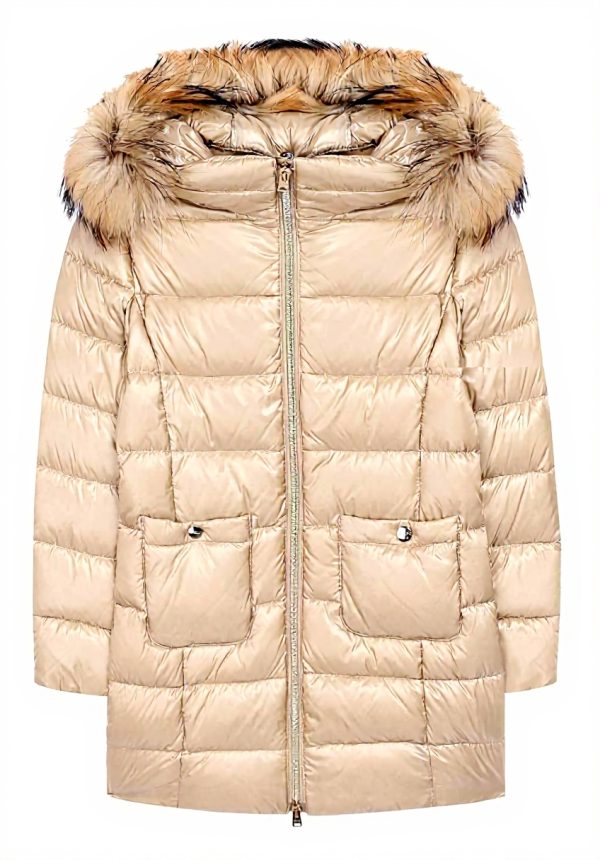 Herno Giubbotto Sabbia 14A Bambine Cerniera Manica Lunga