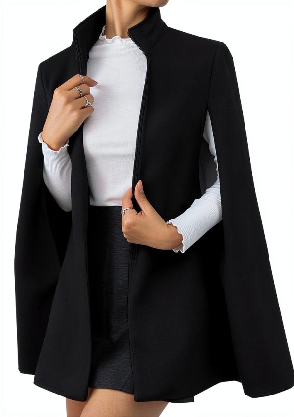 Cappotto di lana senza maniche donna autunno inverno tinta