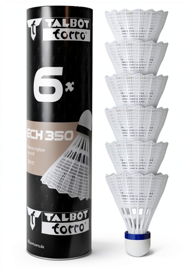 Volano Badminton Talbot-Torro nylon sughero velocità media-0