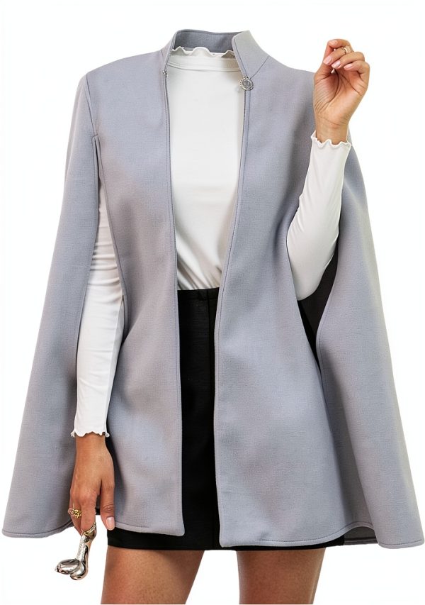 Cappotto di lana senza maniche donna autunno inverno tinta