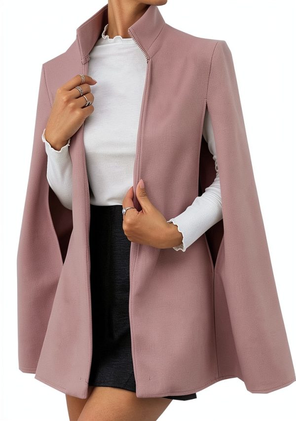 Cappotto di lana senza maniche donna autunno inverno tinta
