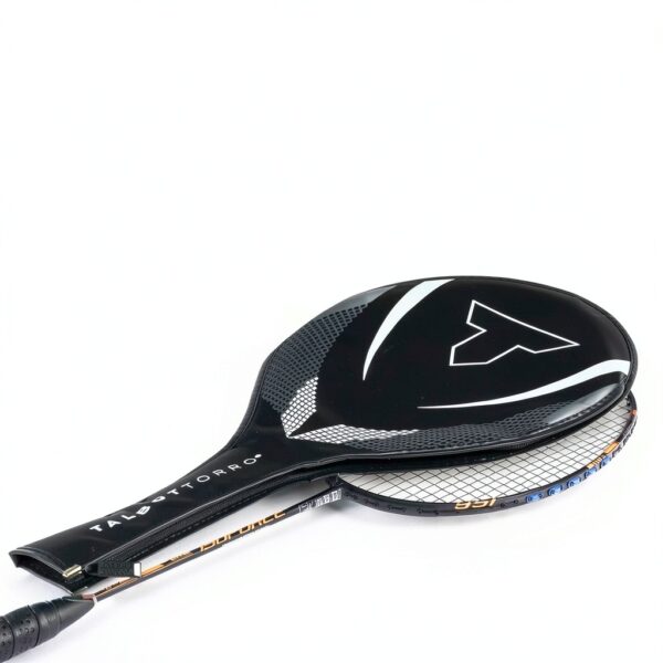 Borsa badminton nero imbottita poliestere logo sport tempo-3